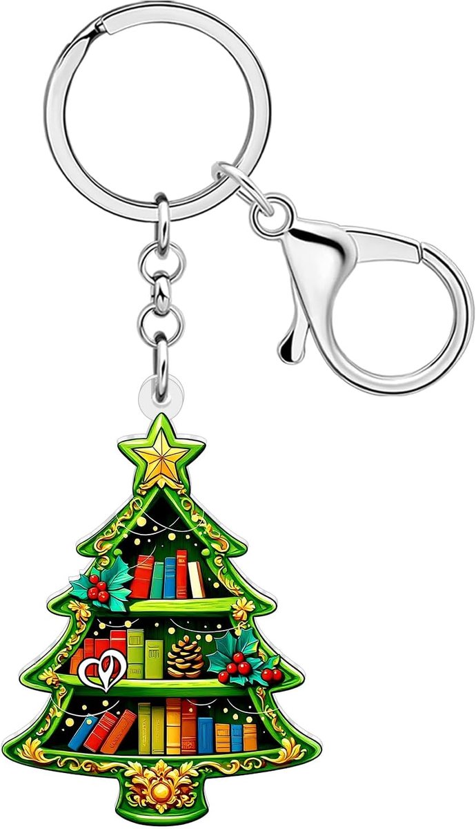 Vakantie Boek Xmas Boom Sleutelhanger Boekachtige Geschenken Voor Boek Liefhebbers Vrouwen, Kerst Sleutelhanger Accessoires Tas Charms