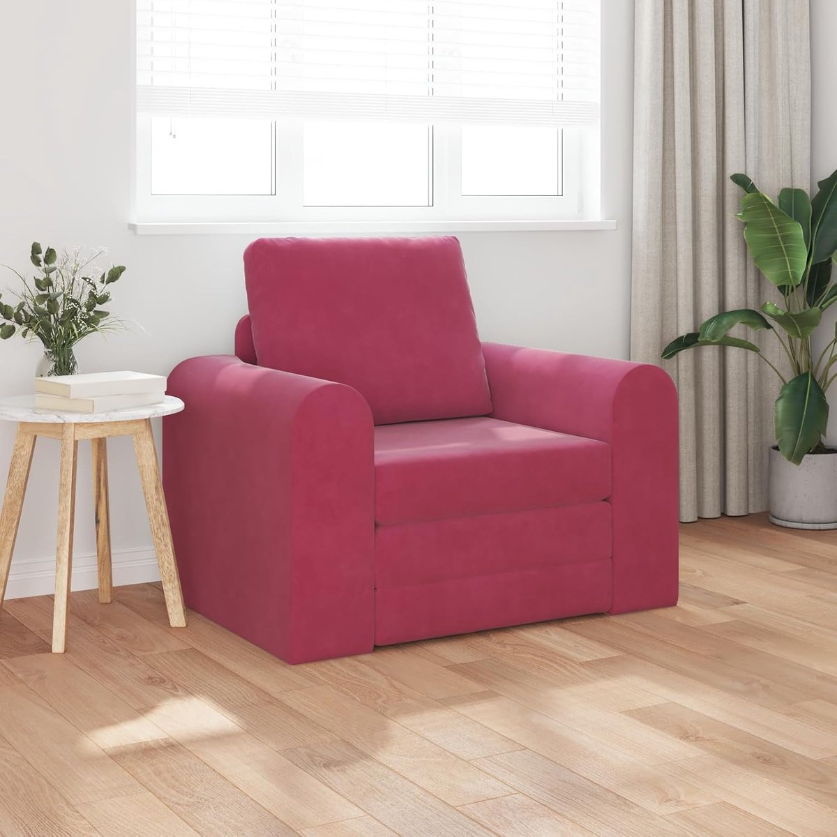 fluwelen vloerbed, 2-in-1, 98 x 71 x 83 cm, met robuust houten frame en zachte kussens voor comfort en veelzijdigheid in de woonkamer, ruimtebesparend multifunctioneel meubel