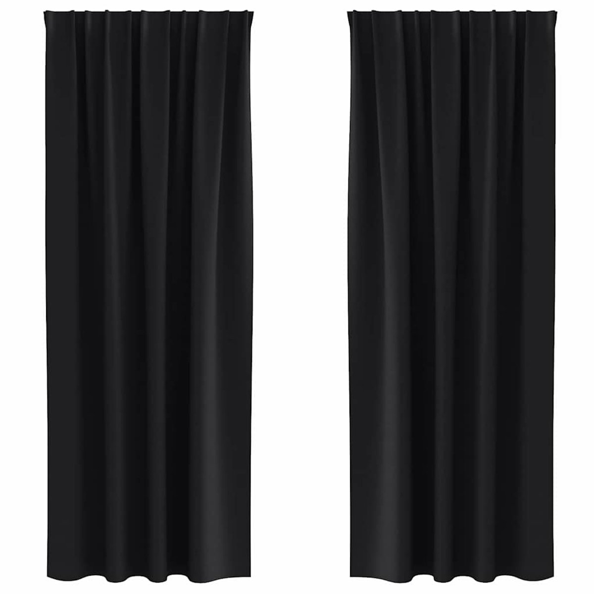 vidaXL - Blackout - Gordijnen - met - Ringen - 2 - st - Zwart - 260 - x - 140 - cm - Polyester