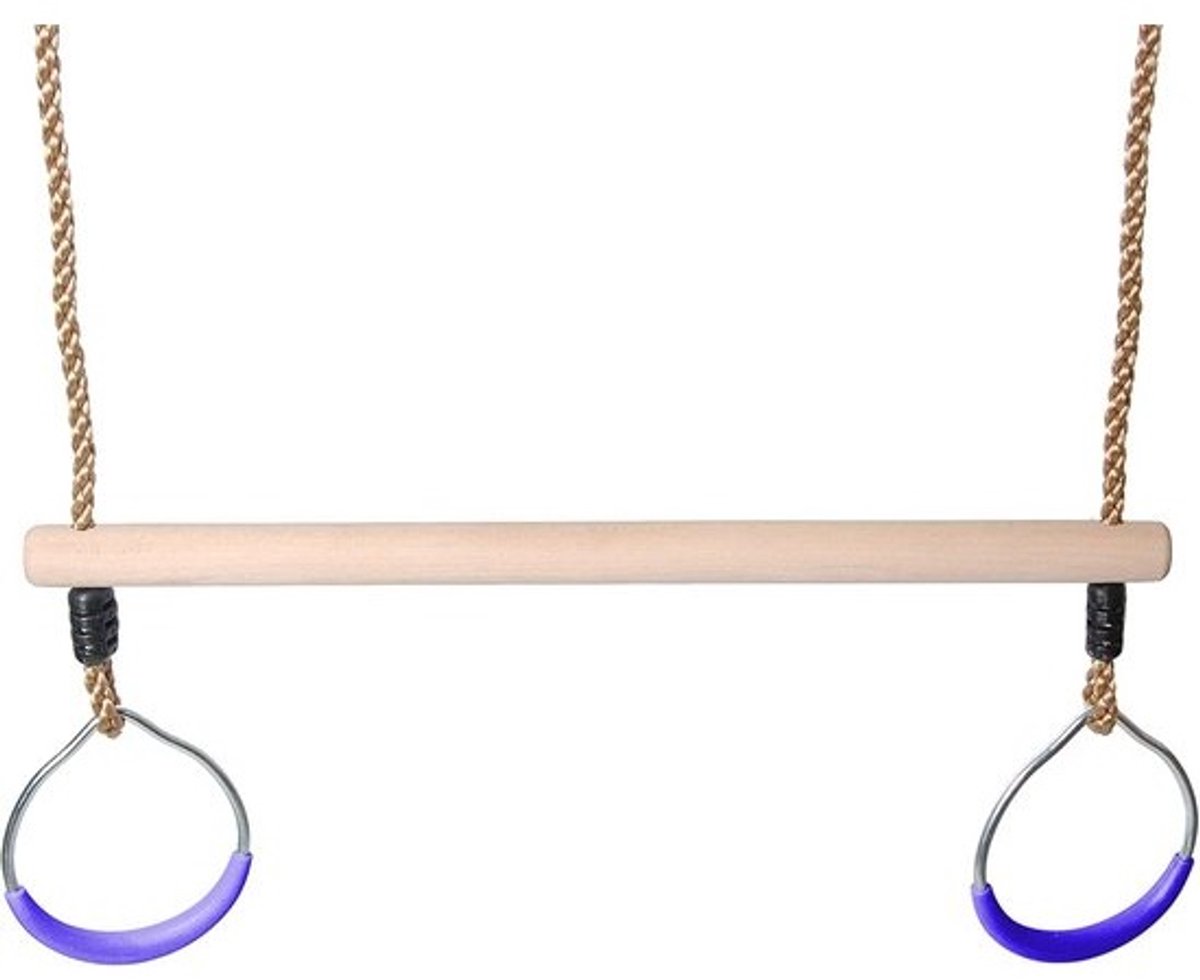 Houten Klimringen en Trapeze voor Schommel - Gymnastiek voor Kinderen Buiten