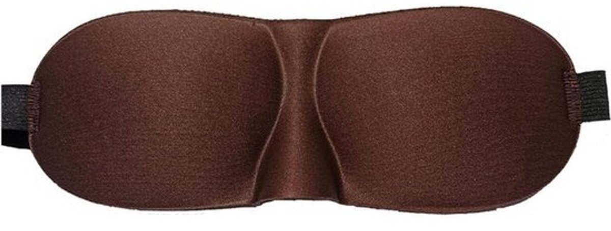 Oogmasker Om Te Slapen - Slaapmasker Blinddoek - Reizen Rust - 3D Vorm Vrij Oogbeweging - 23.5cm x 9cm - Bruin