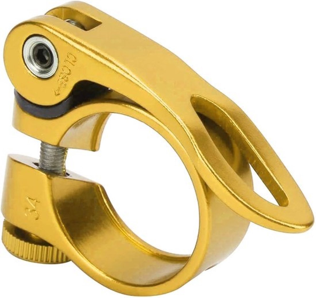 Zadelpenklem Fiets - Zadelklem - Fiets Zadel Verstellen - Snelsluiting Mechanisme - 318 Mm - Goud