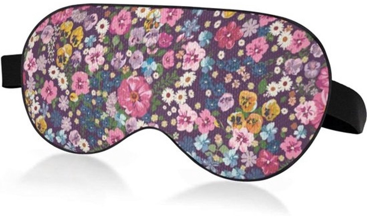 Bloemen Slaapmasker - Oogmasker Slapen - Reizen Vliegtuig - Geen Druk - 24 x 10 cm - Bloemenprint