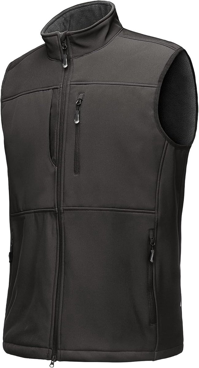 33,000ft Outdoorjas voor heren, waterdicht, softshell, mouwloos, bodywarmer, fleecevest, volledige ritssluiting