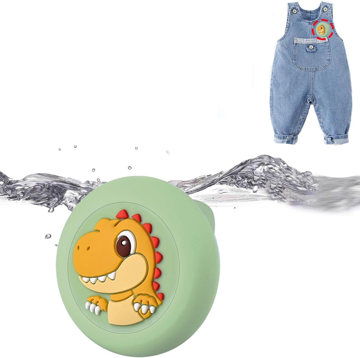 verborgen voor Airtag, houder beschermhoes met veiligheidsspelden, draagbare GPS-trackerhoesjes voor kinderen, ouderen, huisdierenkraag, kleding, rugzakken (3D-dinosaurus)