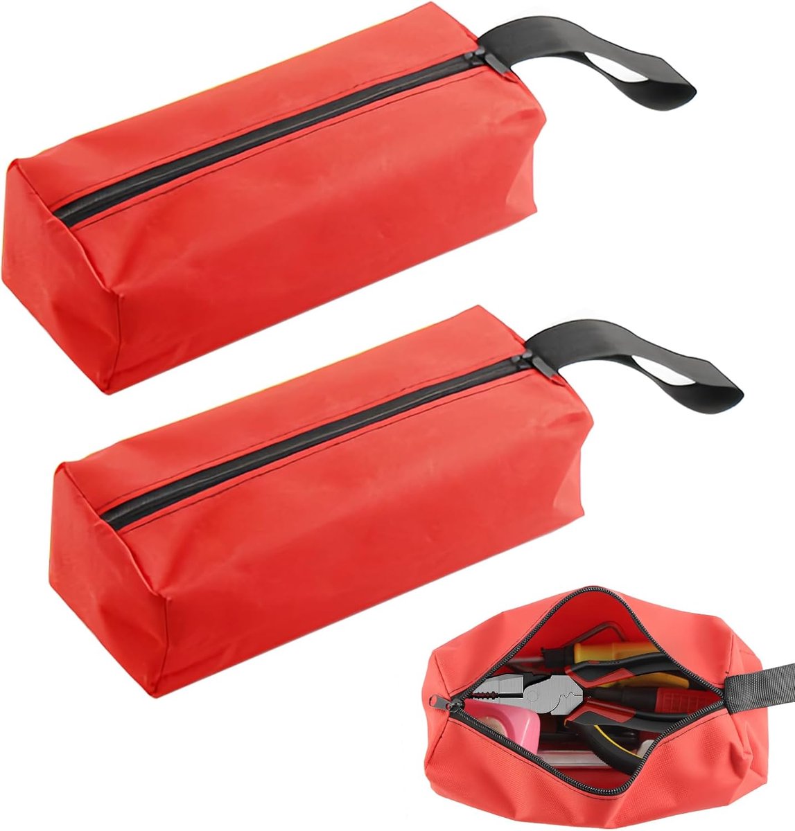 Dailygoods- Gereedschapstas 2 Stuks - Draagbaar - 600D Polyester - 25 x 8,5 x 7 cm - Met Ophangriem - Scheurvast - Opbergtas