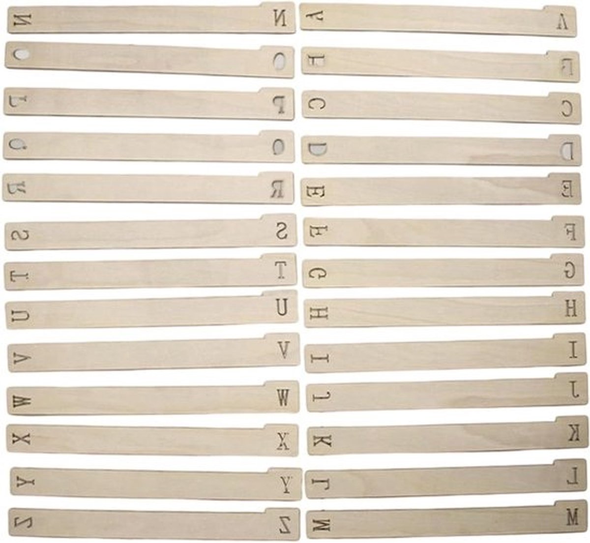 Platenverdelers Houten Systeem - Plank Organizers - Muziek Collectie Ordenen - Alfabetische Categorieën - 35 x 4 x 6 cm