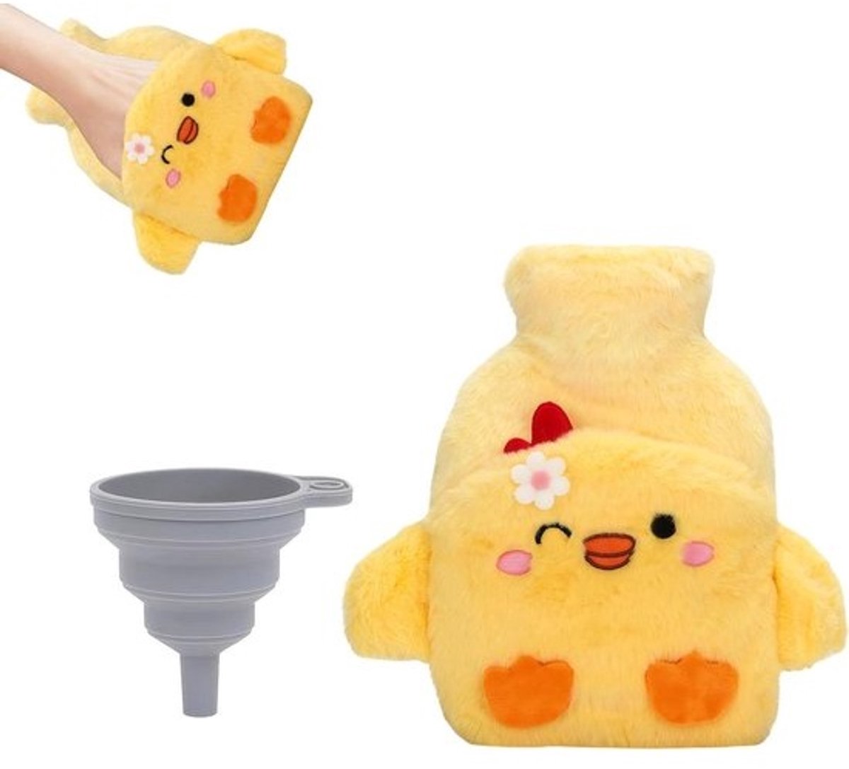 Miniatuur Warmwaterkruik - Warmwaterzak Kleine Kruik - Pijnverlichting Spieren - Lekbestendig Ontwerp - 100 g - Geel