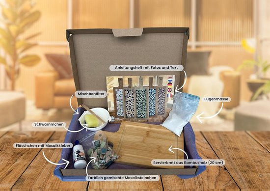 Creations mozaïek DIY borrelplank blauw creatief knutselpakket — afbeelding 4
