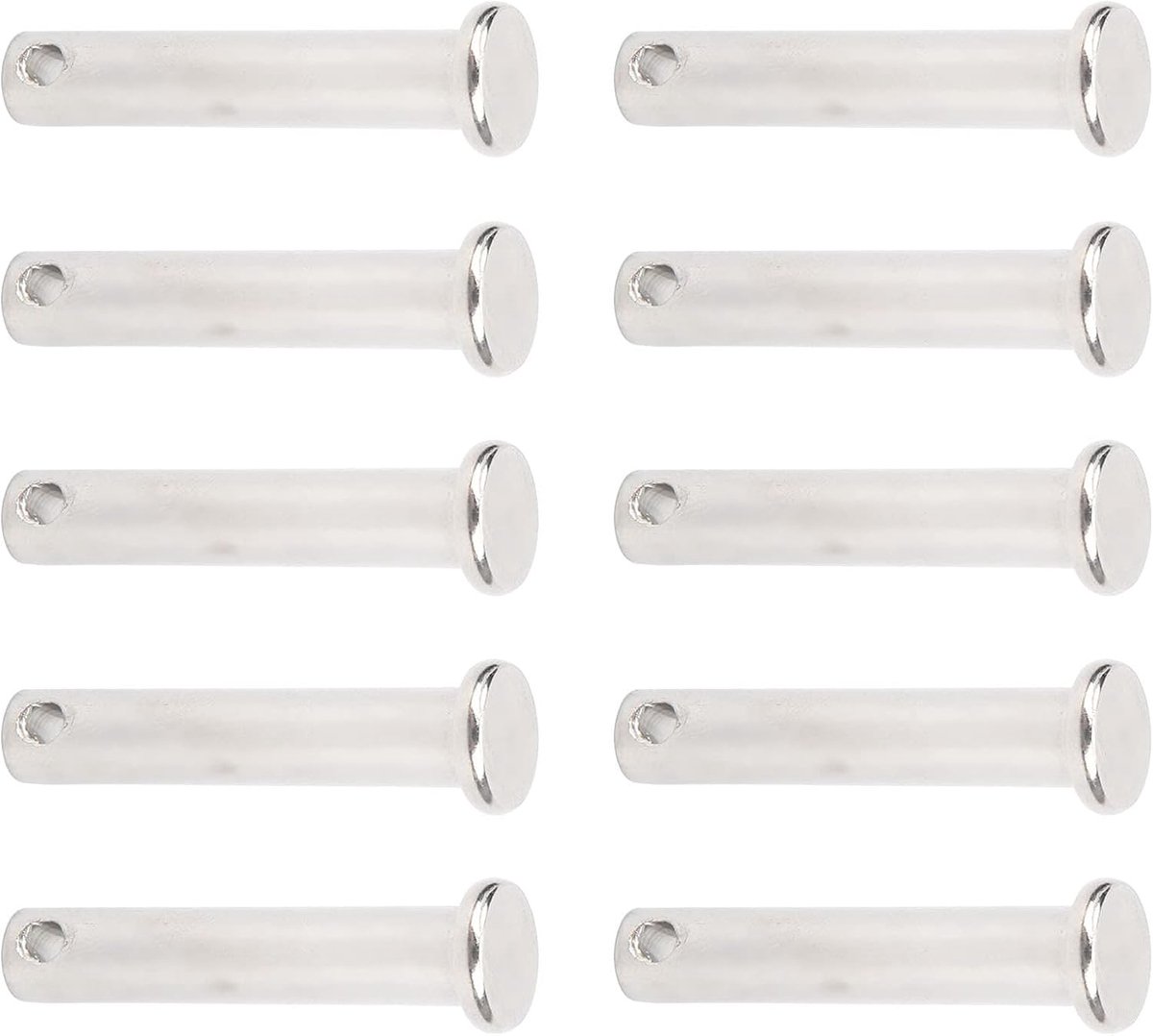 Gaffelpennen, 10 Stuks M8x40mm Ronde Gaffelpennen 304 Roestvrij Staal Lokaliseren Lineaire Bewegende Delen Platte Kop, 3-punts Accessoires