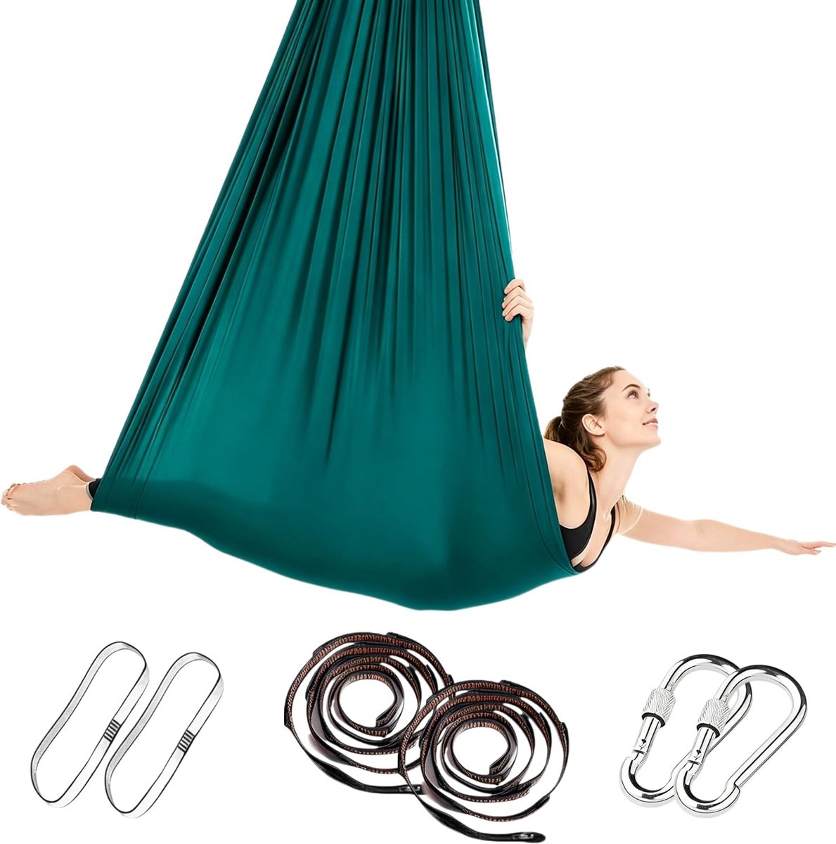 Yoga hangmatset, 2-in-1 yogahanddoek, hangschommel, 150 x 280 cm