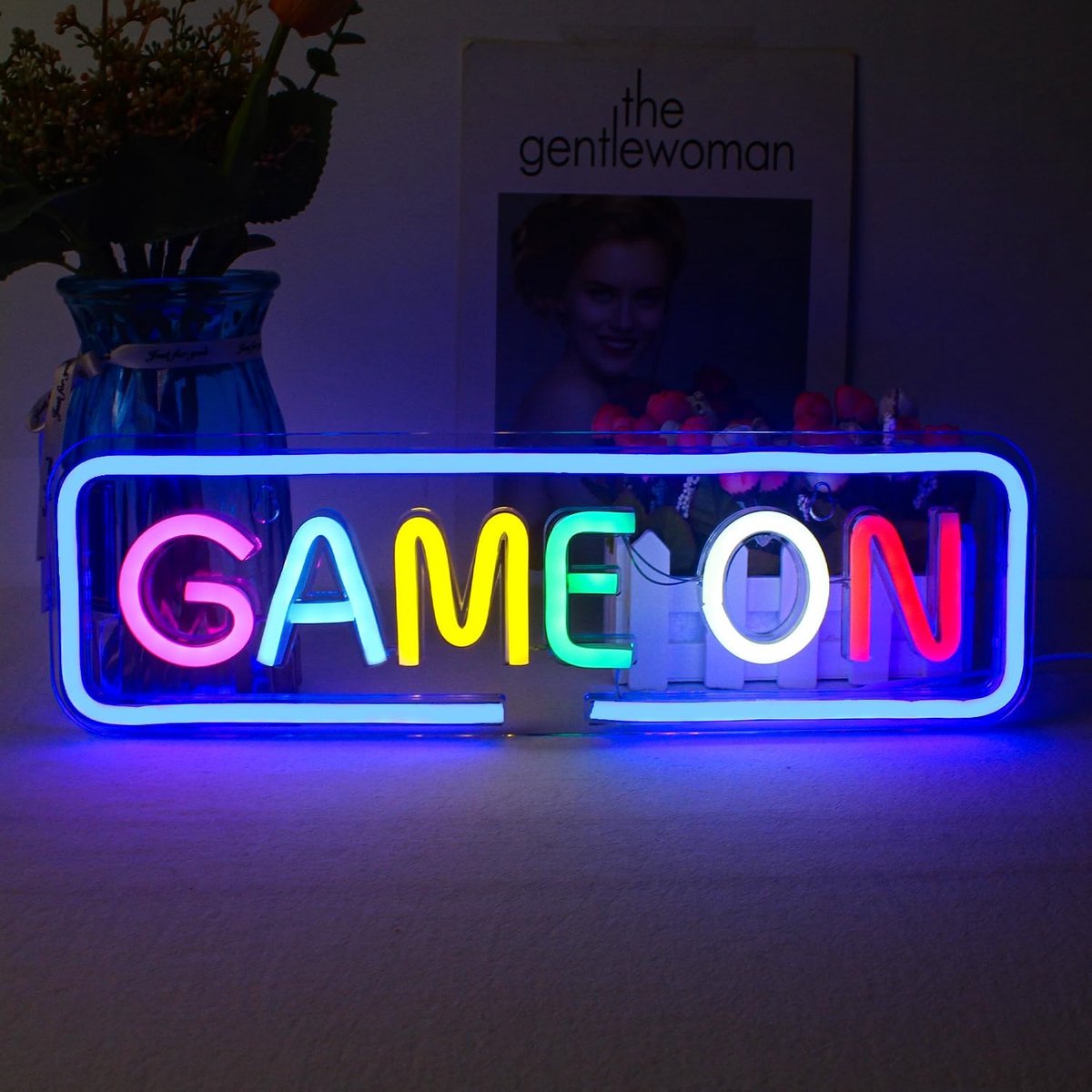 Game On Neon Sign, Gaming Neon Signs voor Wanddecoratie, Game Neon Lights Signs, Game LED Light Up Sign met USB Powered voor Game Room, Competition Game, Game Zone, Cadeaus voor Gamer (Veelkleurig)