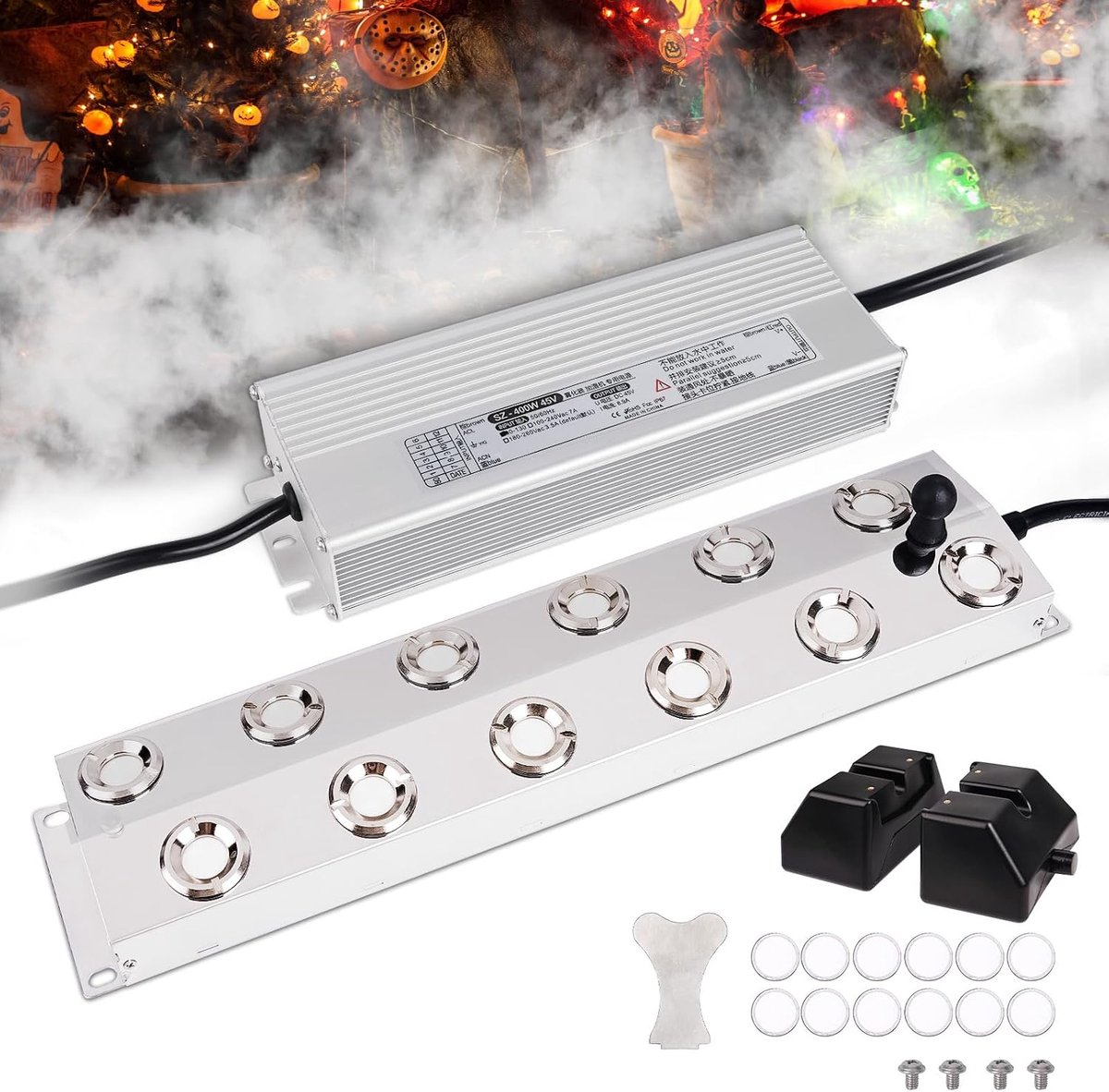 Mistmaker met 12 koppen Ultrasone Mistmaker 8,4L/U Luchtbevochtiger 400W Voeding voor Tuinbouw Landschap Groenteteelt Magische Atmosfeer (12)