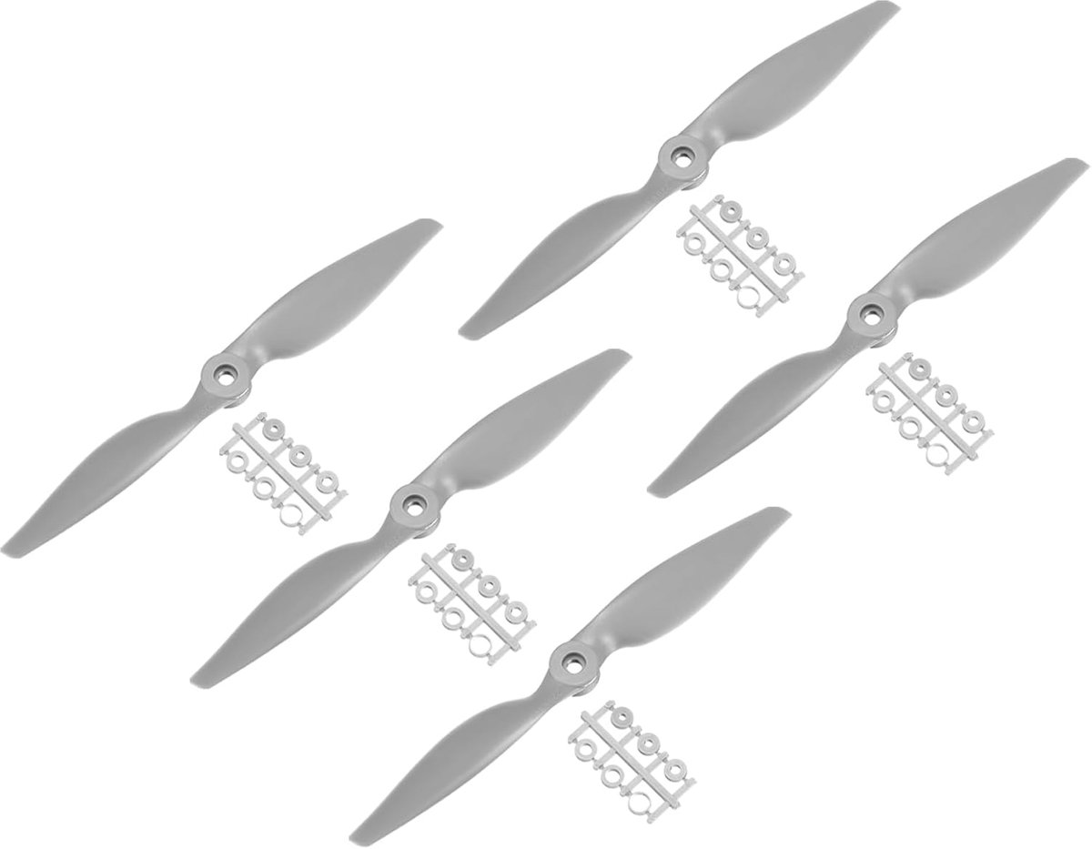 5 stuks propeller 2 x 6 inch propeller RC propeller 2 grijze vleugels met ring adapter voor reservepropeller RC vliegtuig