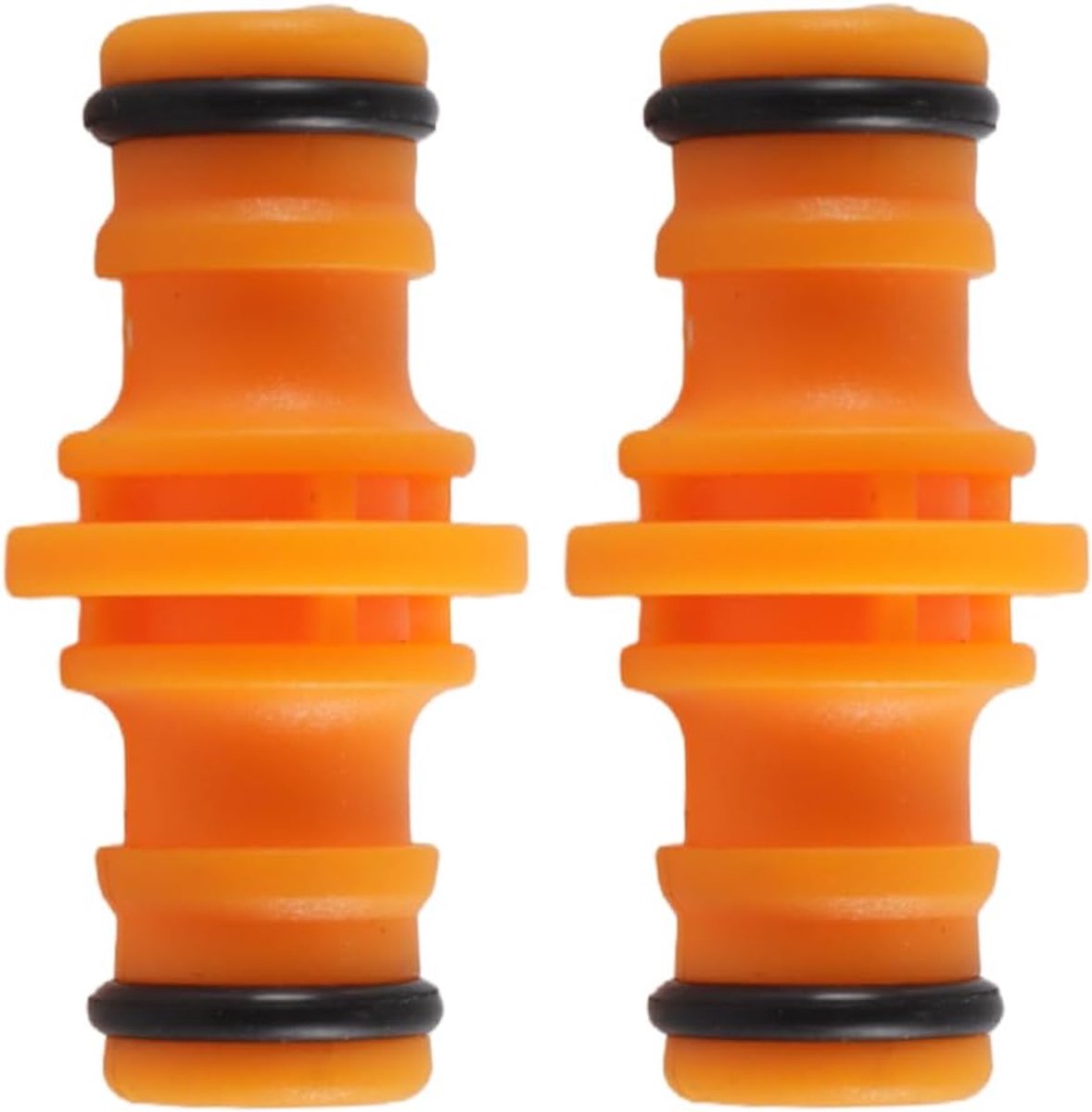 Dailygoods- Slangaansluiting Dubbel Mannelijk - 4 Stuks - Kunststof - Lekvrij - Slangkoppelingen - Rubber Ringen - 5 x 1,5 cm - Slangkoppeling