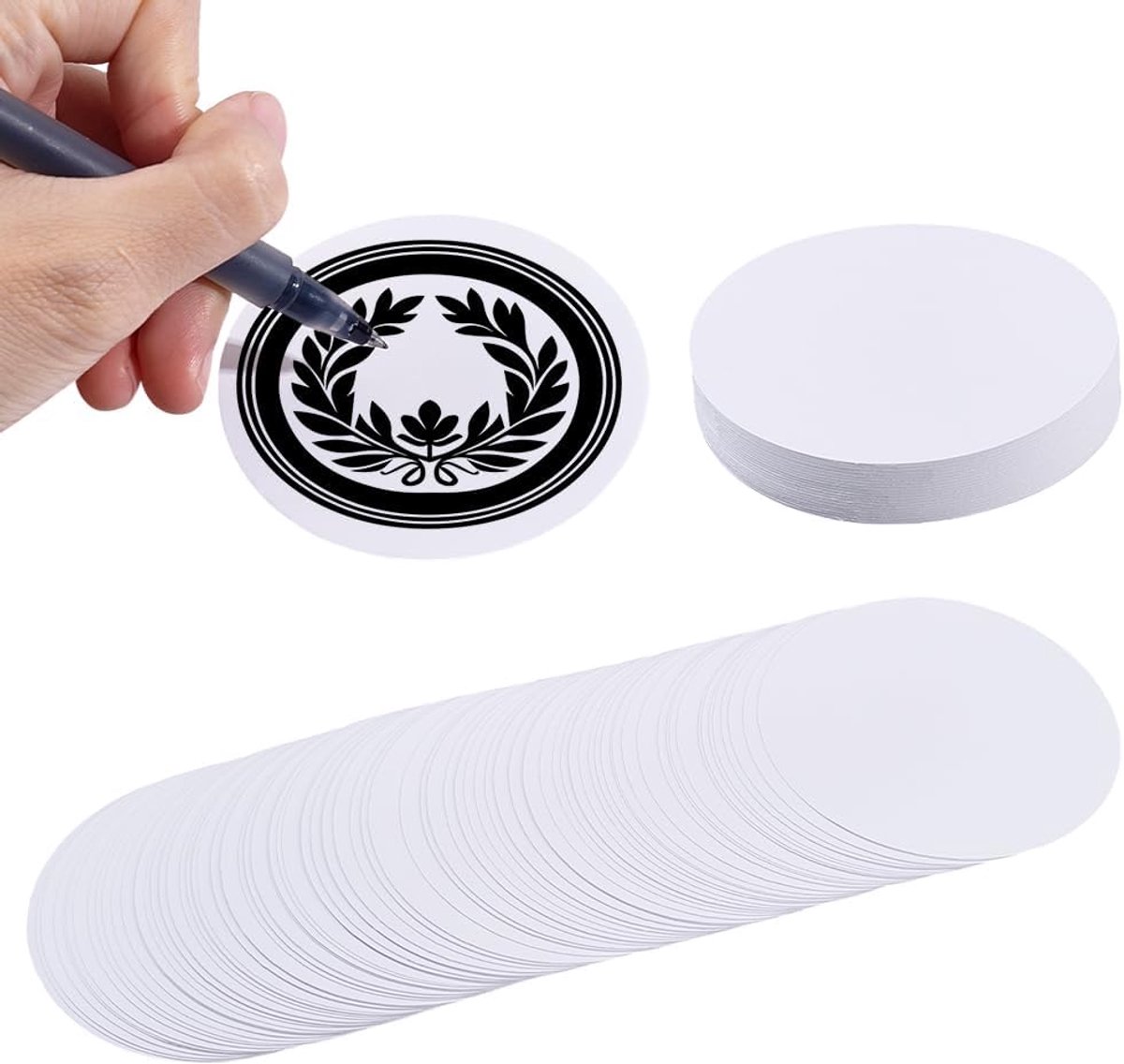 Dailygoods- Buttonbadges 100 stuks - Blanco Papier - 37 mm - DIY Knoopfabricage - Handwerk Accessoires - Premium Kwaliteit - Badgepapier