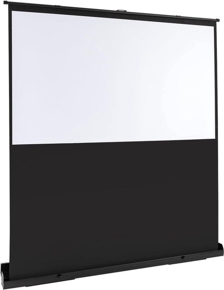Draagbaar projectiescherm, 200 cm, staand en optrekbaar, 16,9 cm, wit glasvezel-canvas, 12 gain, 160 graden kijkhoek voor 4K, 8K, thuisbioscoop, thuistheater, presentaties, in hoogte