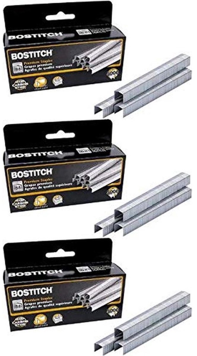 Professionele nietjes voor nietmachine, 3/8 inch, 45 vel capaciteit, 5000 stuks per doos - 3 voordeelverpakking