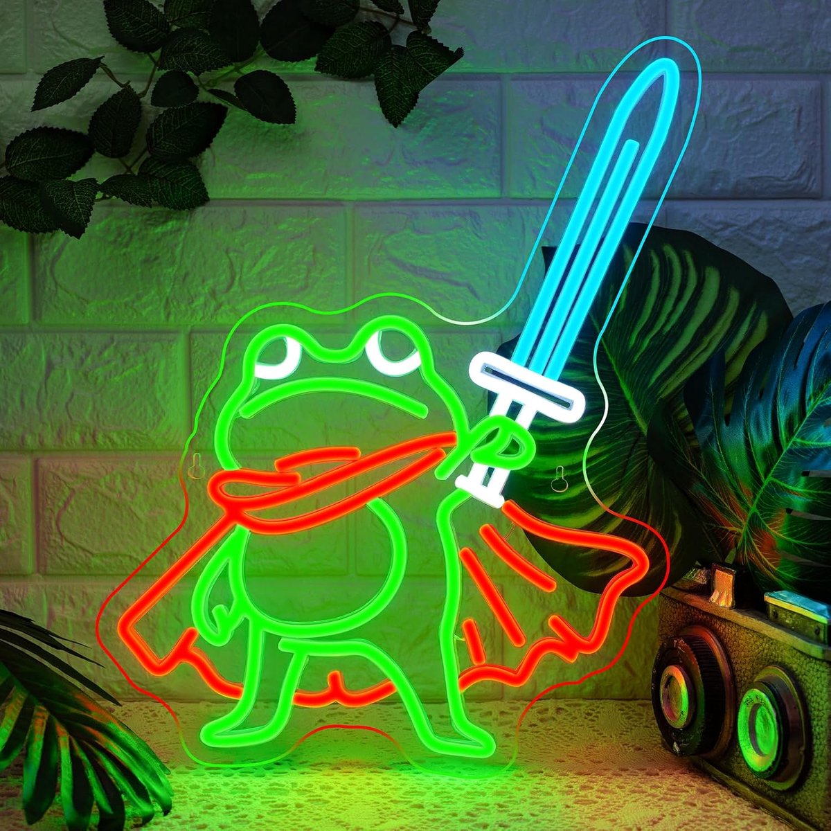 ineonlife Neonbord Met Kikkerprins, Rode Mantel, Led-Bord, Schattig Kikker-Neonbord Voor Decoratie, Dimbaar, Anime-Kikker, Led-Bord, Cadeaus Voor Tienerkamers, Kinderspeelplaats, Speelkamer
