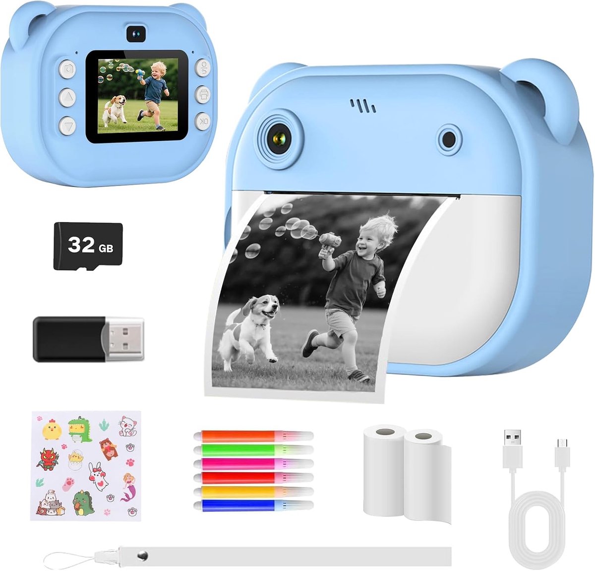 Kinderen Afdrukken, 24MP, 1080P, 32GB & papier