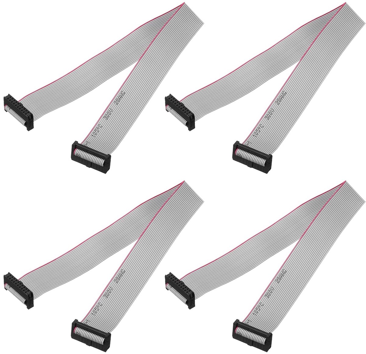 4 stuks IDC lintkabel, 2 mm pitch 20 mm breedte 30 cm lengte 20 pin FC naar FC lintconnector, jumperkabel voor pc, led-displays