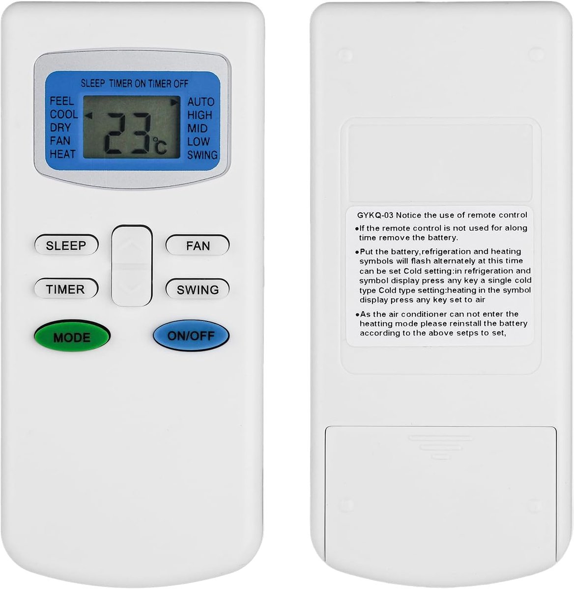 Afstandsbediening, compatibel met Kelon Delonghi FanWorld TCL Soleus-Air Orbegozo Conia airconditioning ACTR-70 ACTR-90 FW3-2500 FW3-3000 KFTHP-12 KFTHP-18 TAC-09CHSA Vervangende controller