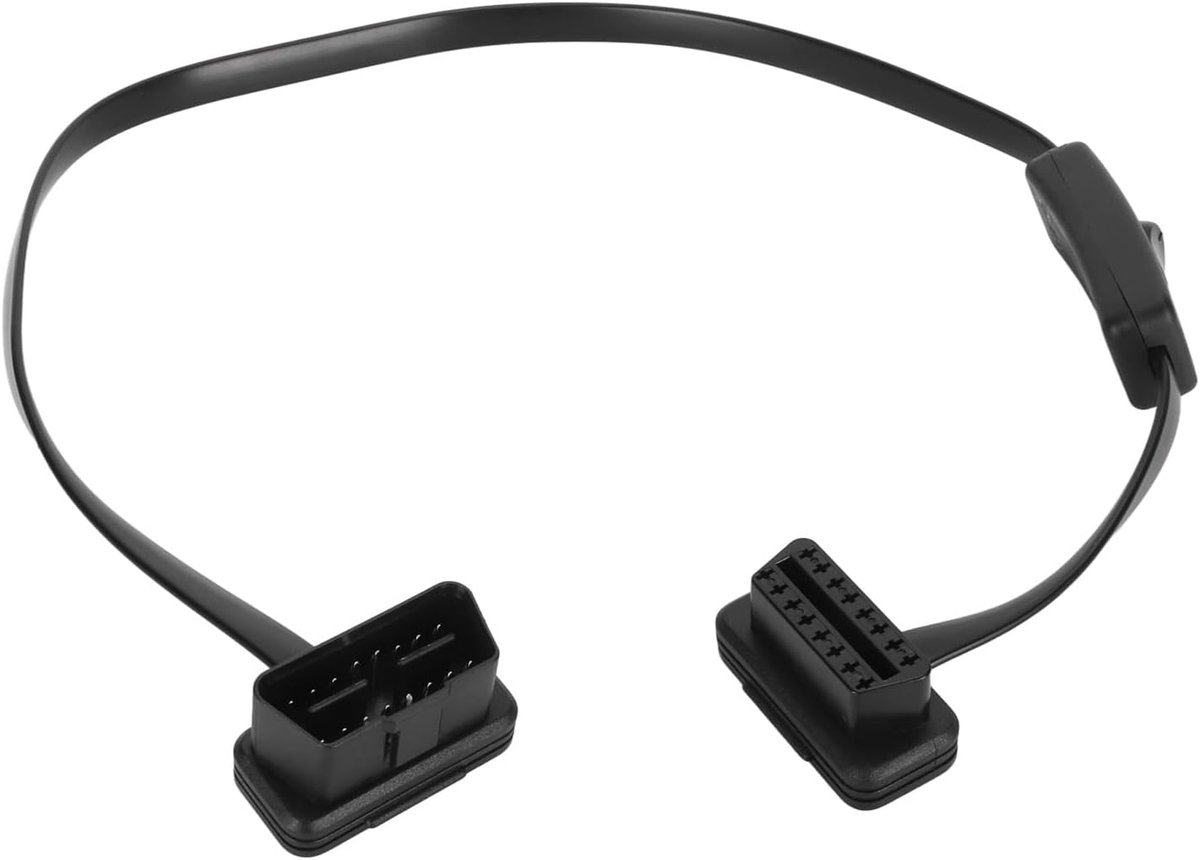 Man-vrouw Verlengkabel, 16-pins OBDII Scantool Diagnostische Verlengsnoer Convert Adapter, Auto-autokabel Met Schakelaar Voor Auto-uitrusting