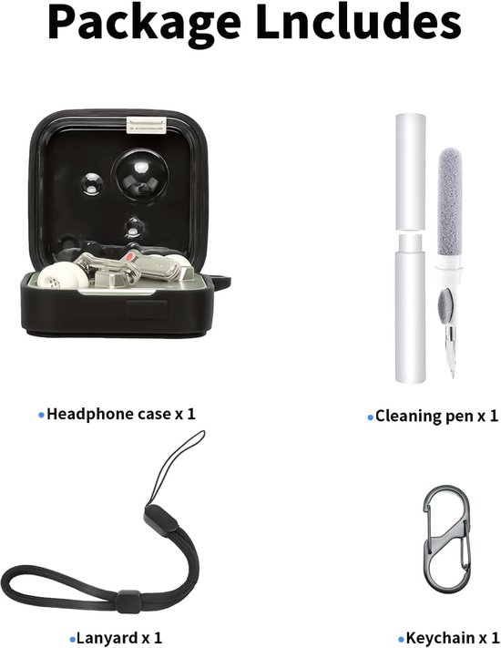hoes voor Nothing Ear (3) draadloze in-ear hoofdtelefoon, schokbestendig, toergy waterdicht, zacht en duurzaam, met koord, sleutelhanger en reinigingstool, zwart — afbeelding 4
