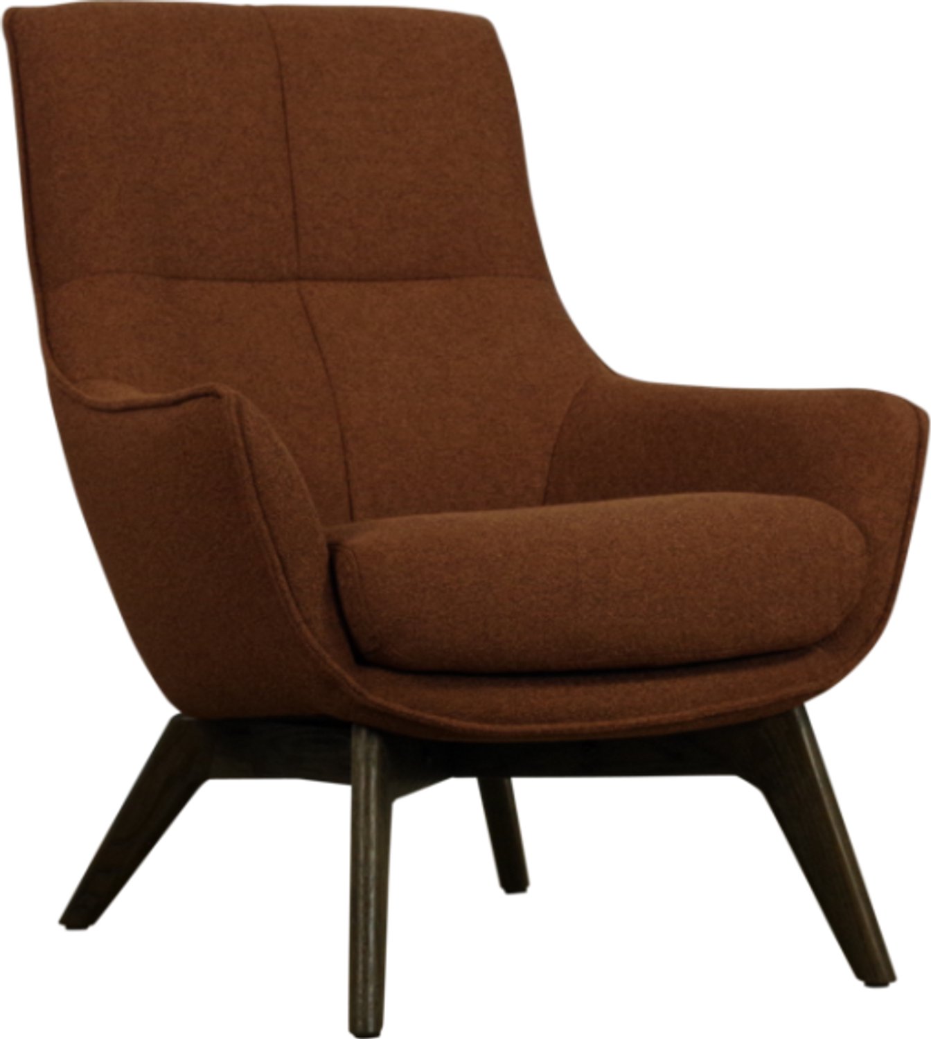 Meubelplaats Fauteuil Femke stof Glory Hazel 96 bruin met houten poten