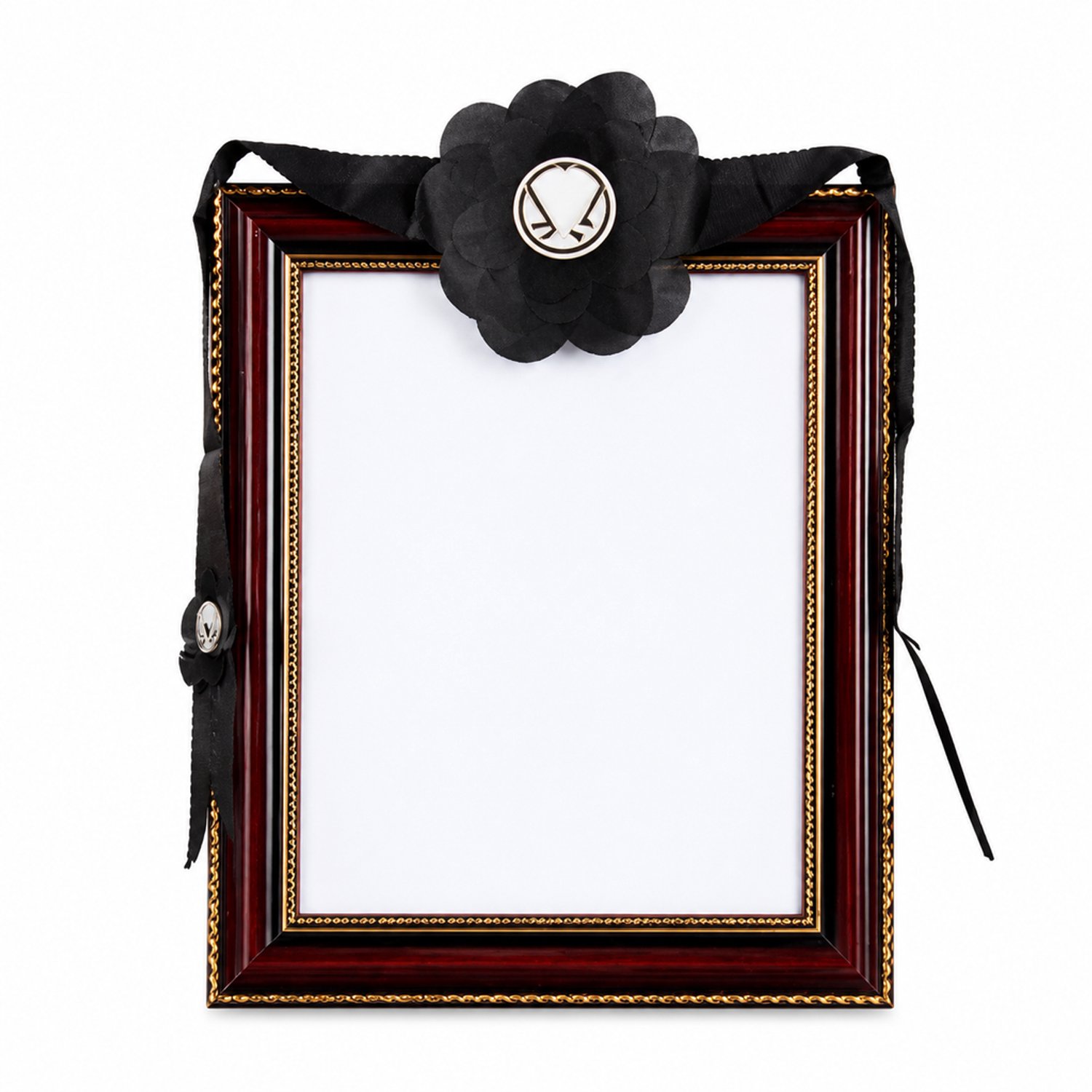 SWGOTA A4-fotolijst voor herdenkingsfoto's - 21 x 29,7 cm - Zwart en rood - Wandmodel met zwarte bloem