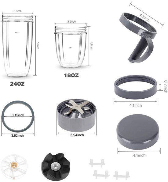 Blenderaccessoireset - 2 bekers - Extractorblad — afbeelding 2