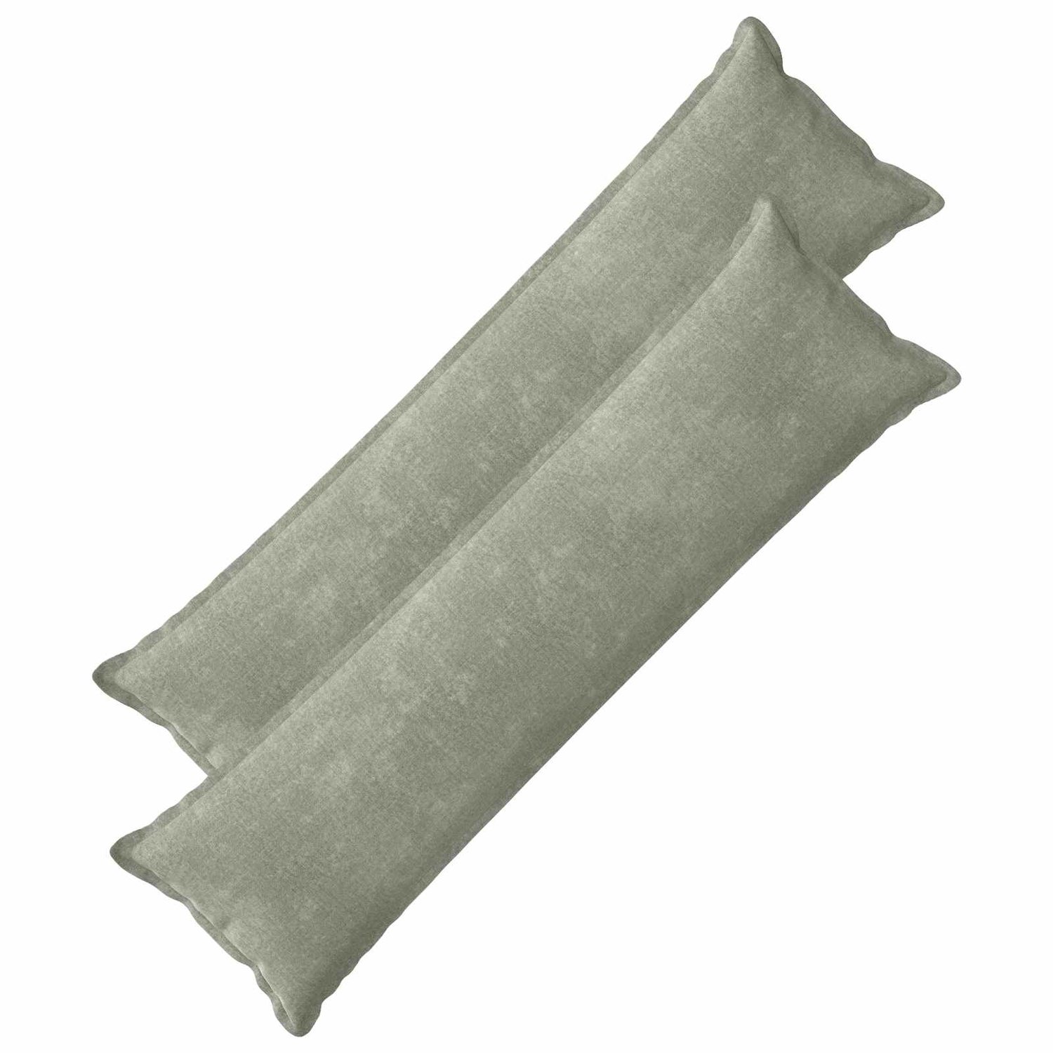 vidaXL Dekenkussen - 2 - st - HOUTEN - Groen - 40 - x - 145 - cm - Chenille - Stof