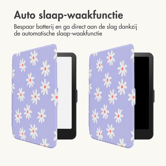imoshion E-reader Hoesje - Geschikt voor Amazon Kindle Colorsoft Signature edition (2024), Amazon Kindle Paperwhite (2024), Amazon Kindle Paperwhite Signature Edition (2024) - Design Sleepcover Bookcase - Flowers Distance van iMoshion — afbeelding 5
