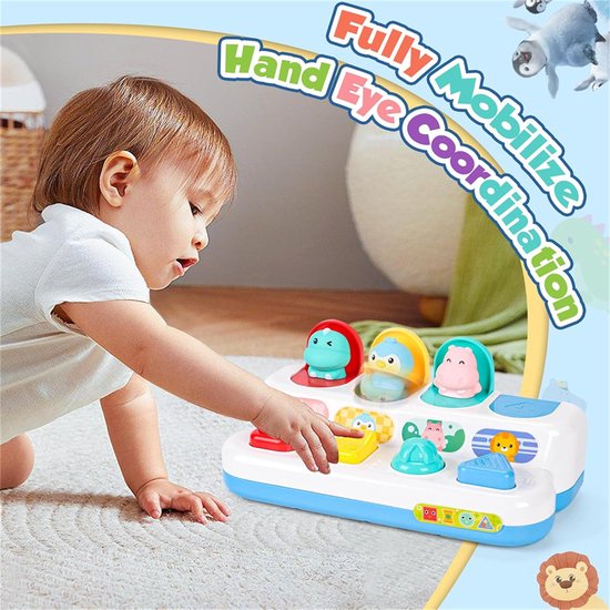 Montessori pop-up babyspeelgoed - educatief speelgoed vanaf 1 jaar - schattig pop-up dierenspeelgoed - interactief sensorisch speelgoed voor peuters - verjaardags of kerstcadeau voor jongens en meisjes — afbeelding 3