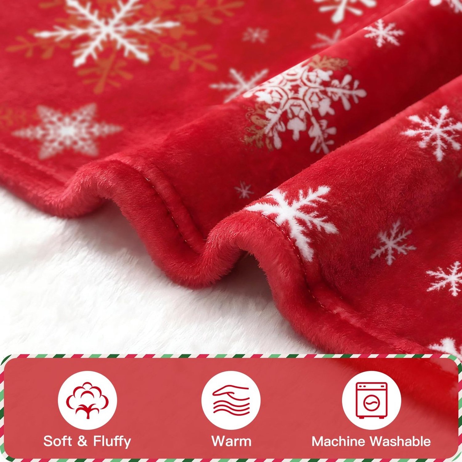 Duraxl Fleece deken - Flanel - Rood - 127 x 152 cm