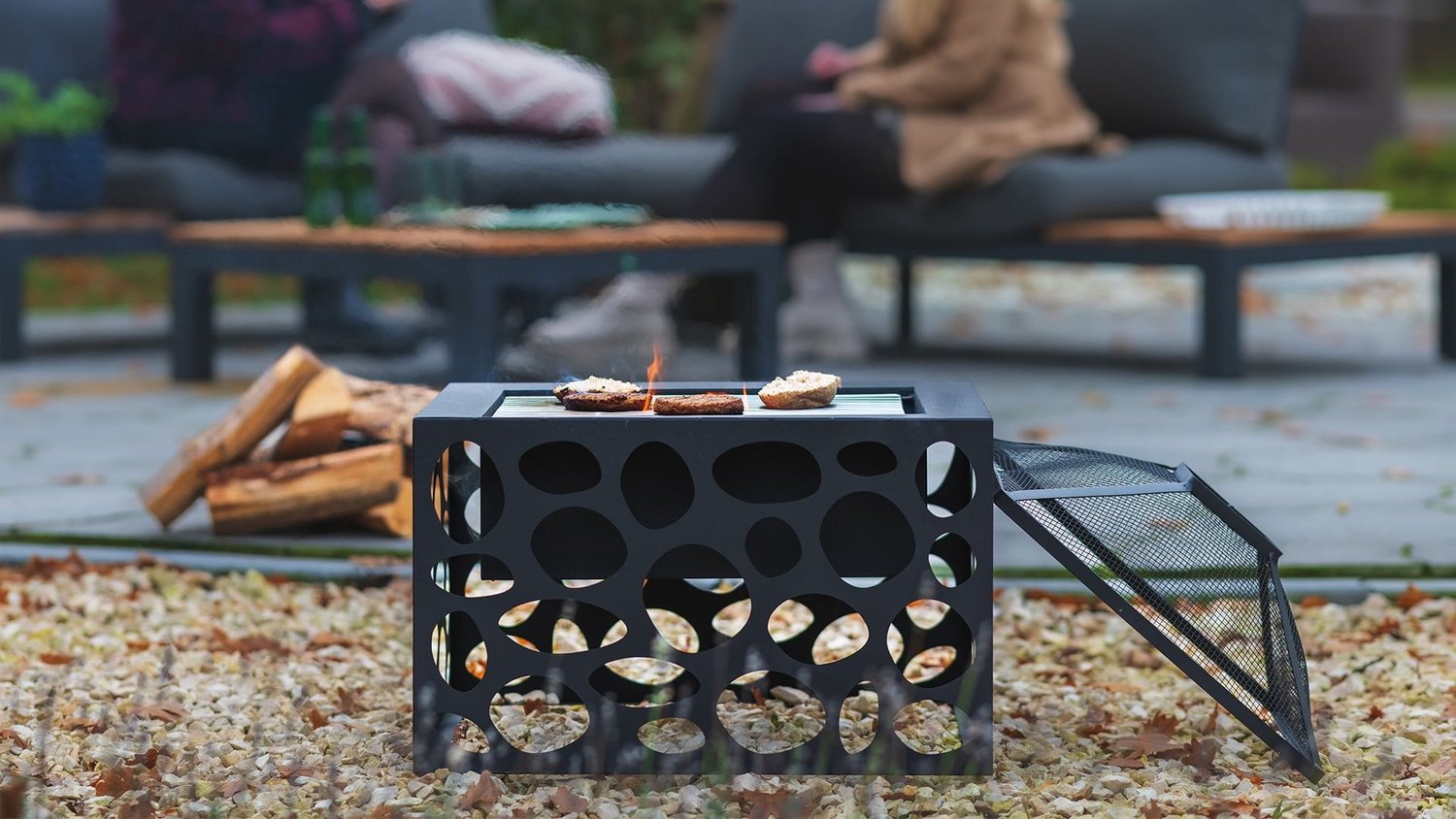 RedFire Mikor Fire Bowl with Grill Grate - Ø 55 cm - Black
