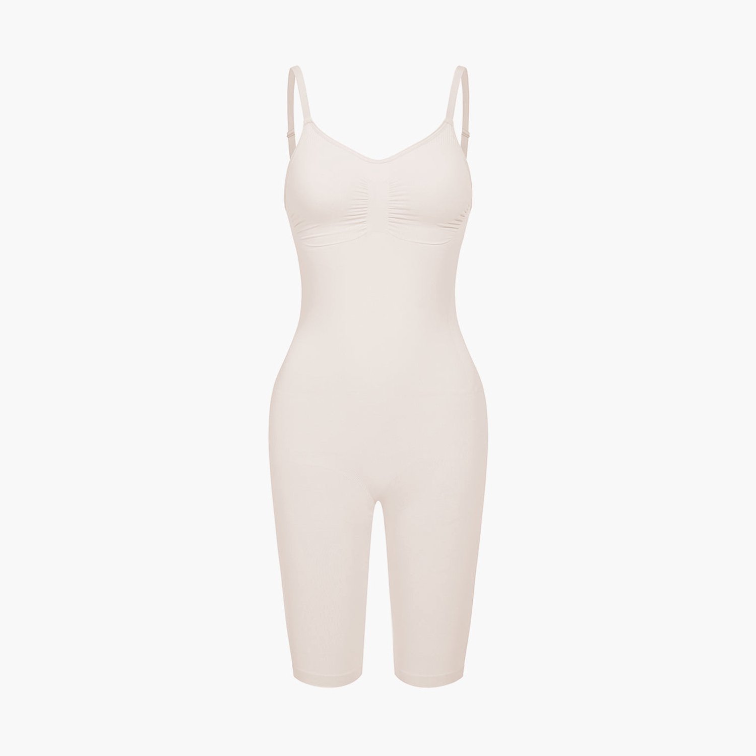 cfab Bodysuit met corrigerende shapewear en short - Zandkleur - 4XL - Corrigerende Body - Naadlos - corrigerend ondergoed dames
