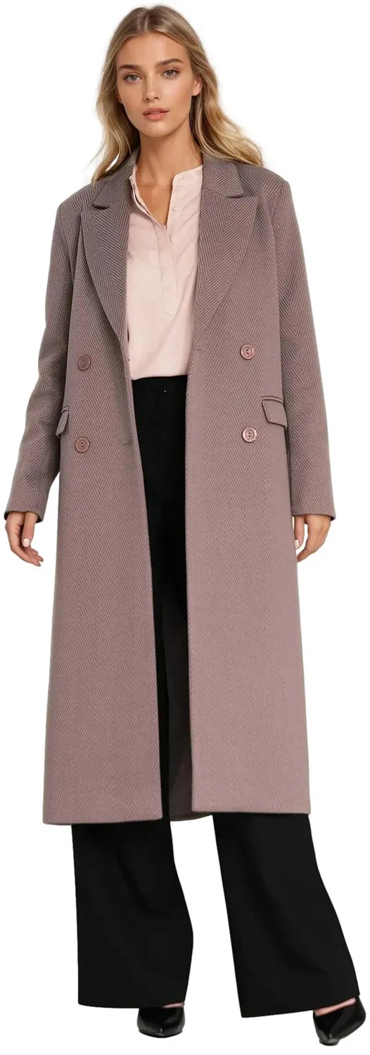 Dames dubbele jas Nife Elegant Beige