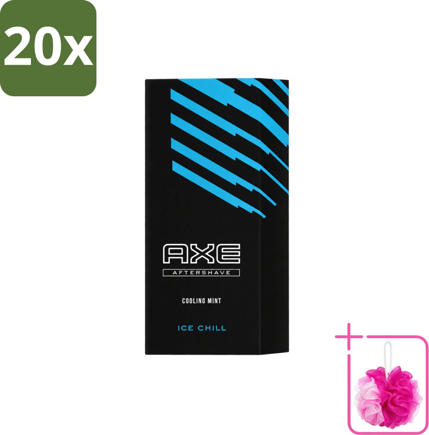 20 x Axe – Aftershave – Ice Chill – Cooling Mint – 100 ml - Bulkverpakking - Aftershave - Douchemop - Verkoeling