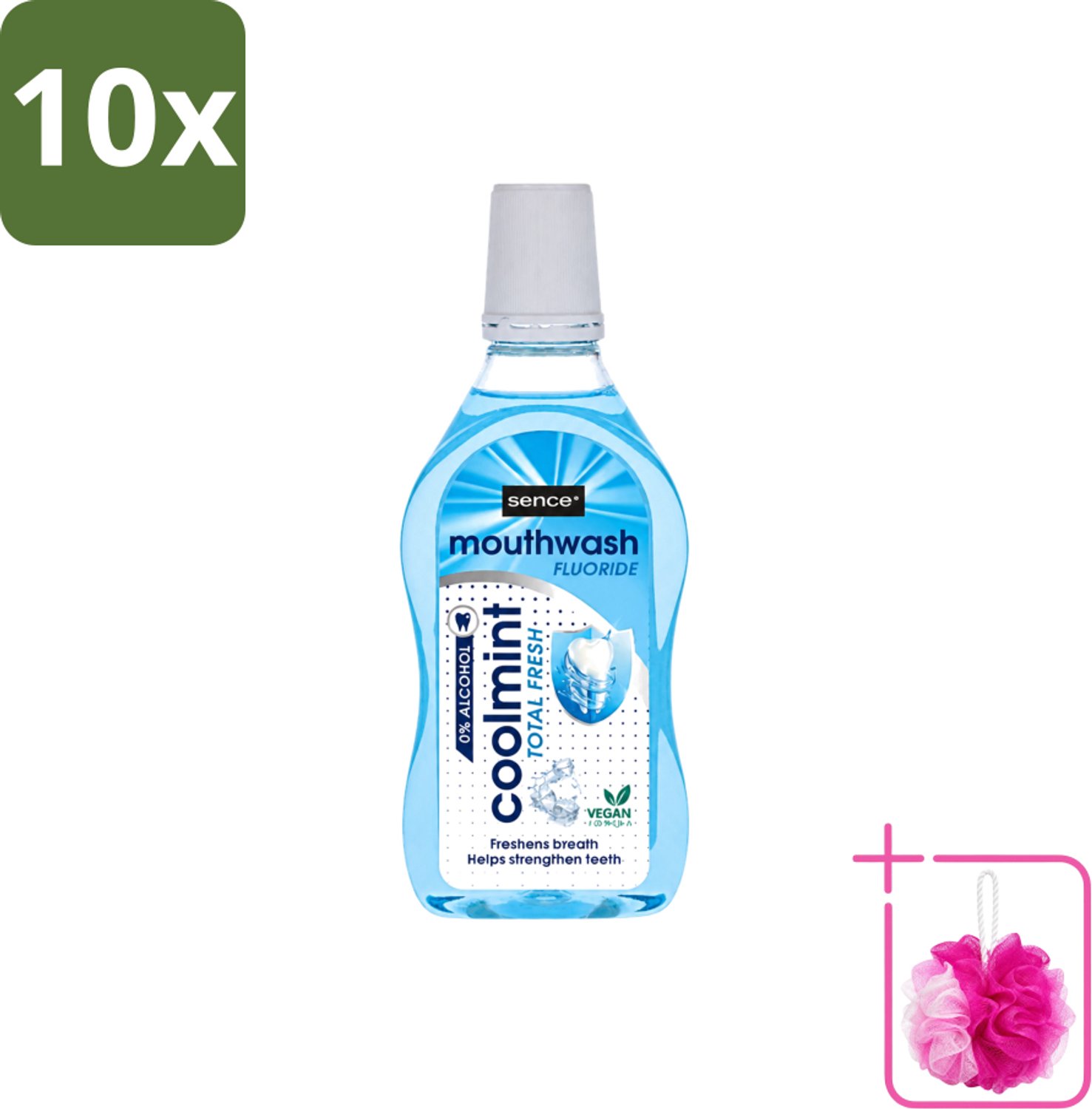 10 x Sence - Fresh Coolmint - Mondwater - Verfrissend - 500 ml - Bulkverpakking - Mondwater - Douchemop - Frisse adem