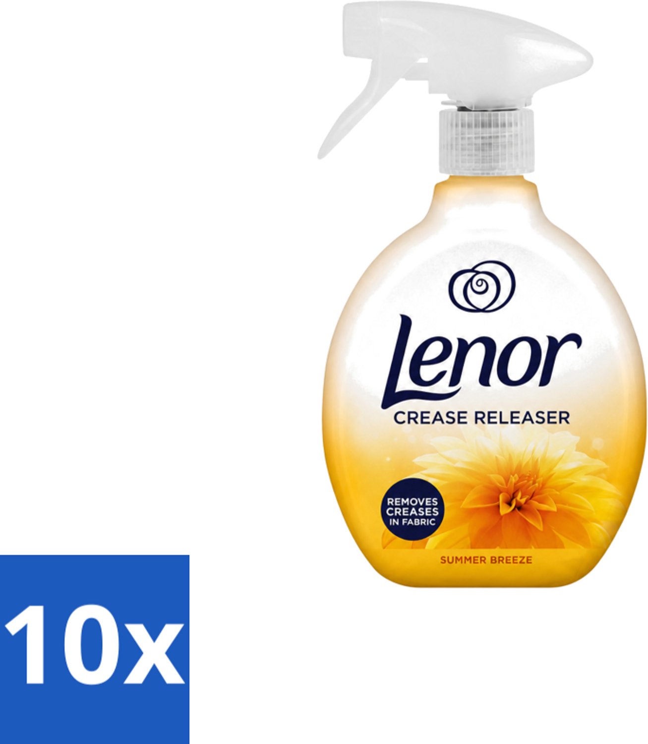 10 x Lenor – Crease Releaser Spray – Summer Breeze – Kreukverwijderaar & Textielverfrisser – 500 ml - Voordeelverpakking - 10 stuks