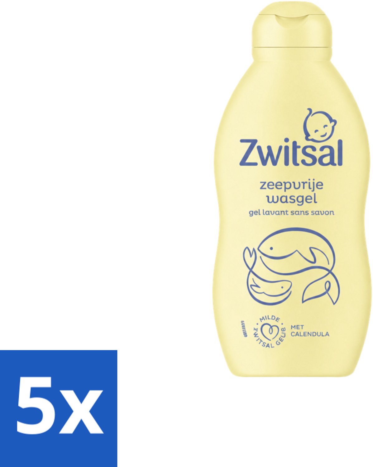 5 x Zwitsal – Wasgel – Zeepvrij – 200 ml - Voordeelverpakking - 5 stuks