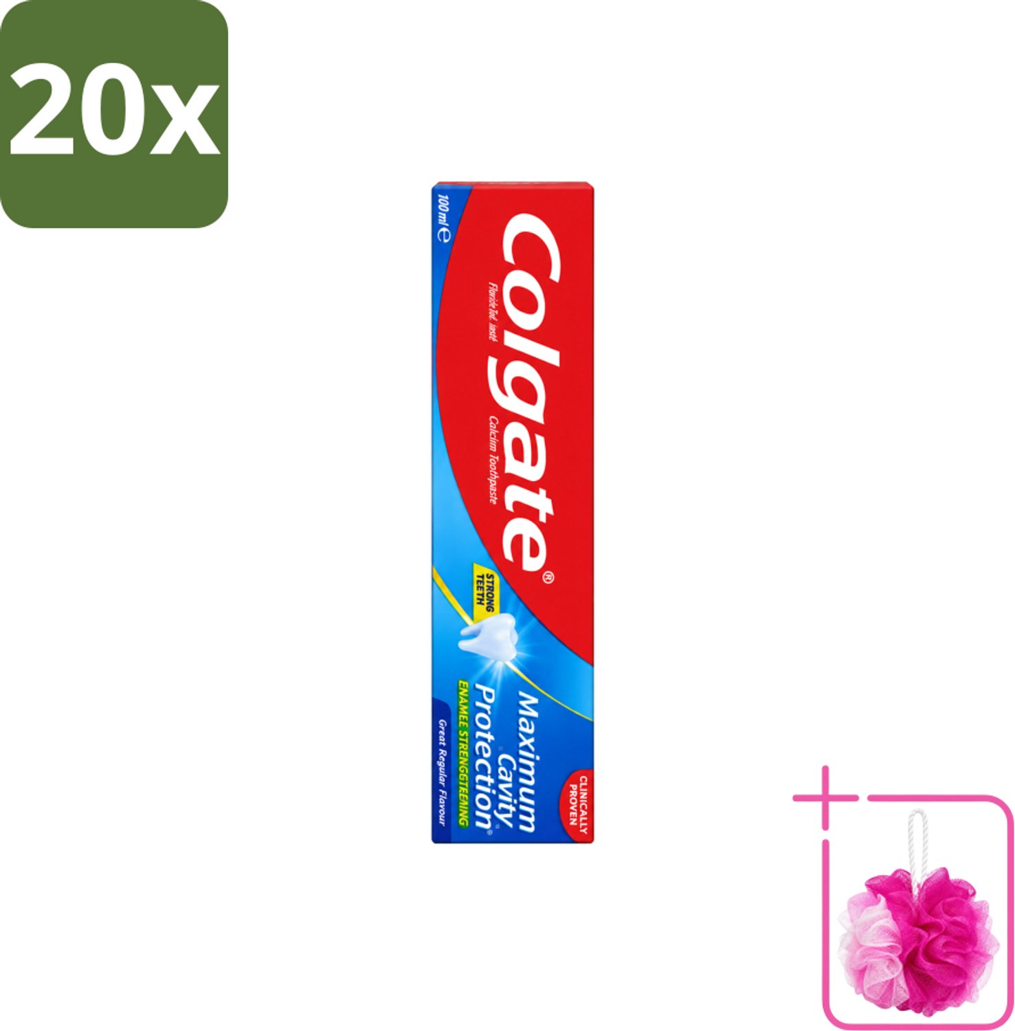 20 x Colgate - Maximum Cavity Protection - Tandpasta - 100ml - Bulkverpakking - Tandpasta - Douchemop - Gaatjesbescherming