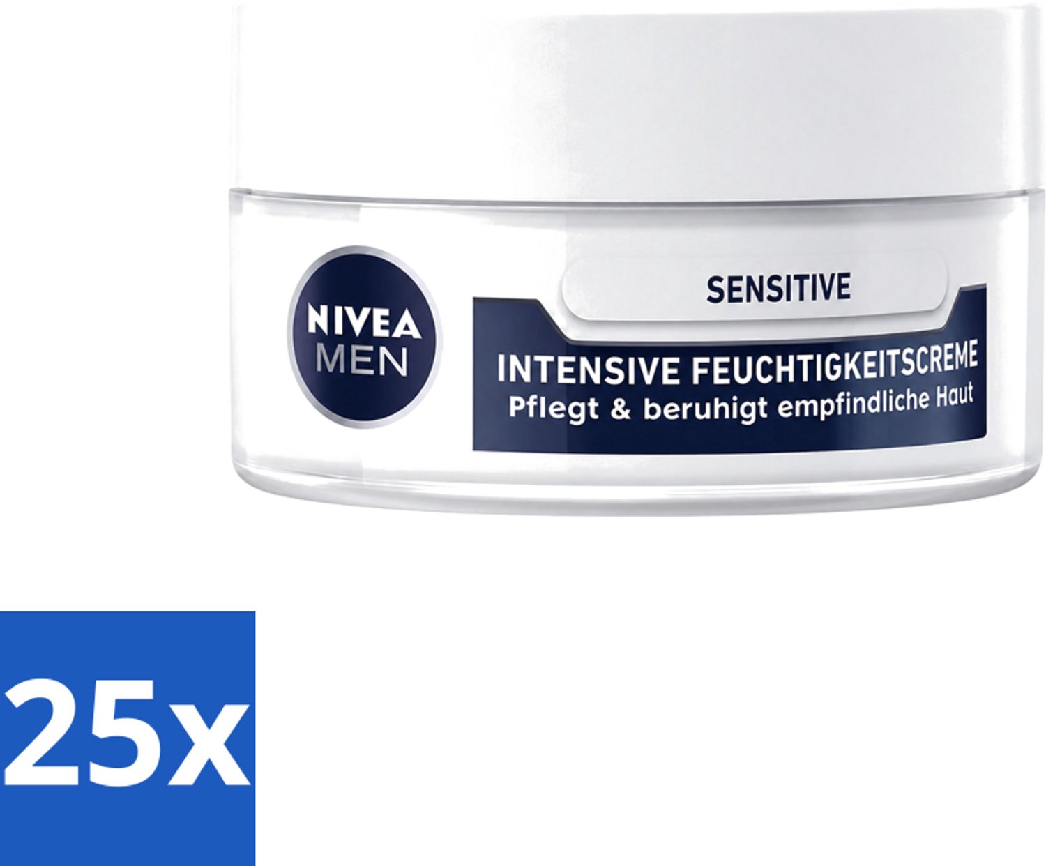 25 x Nivea Men – Gezichtscrème – Sensitive Intensive – 50 ml - Voordeelverpakking - 25 stuks