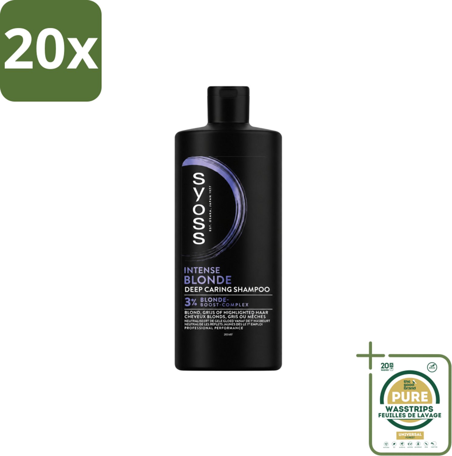 20 x Syoss – Shampoo – Blonde – 440 ml - Wasstrips - Blond Haar - Blonde Shampoo - Kleurbehoud - Gele Ondertoon - Warme Ondertoon