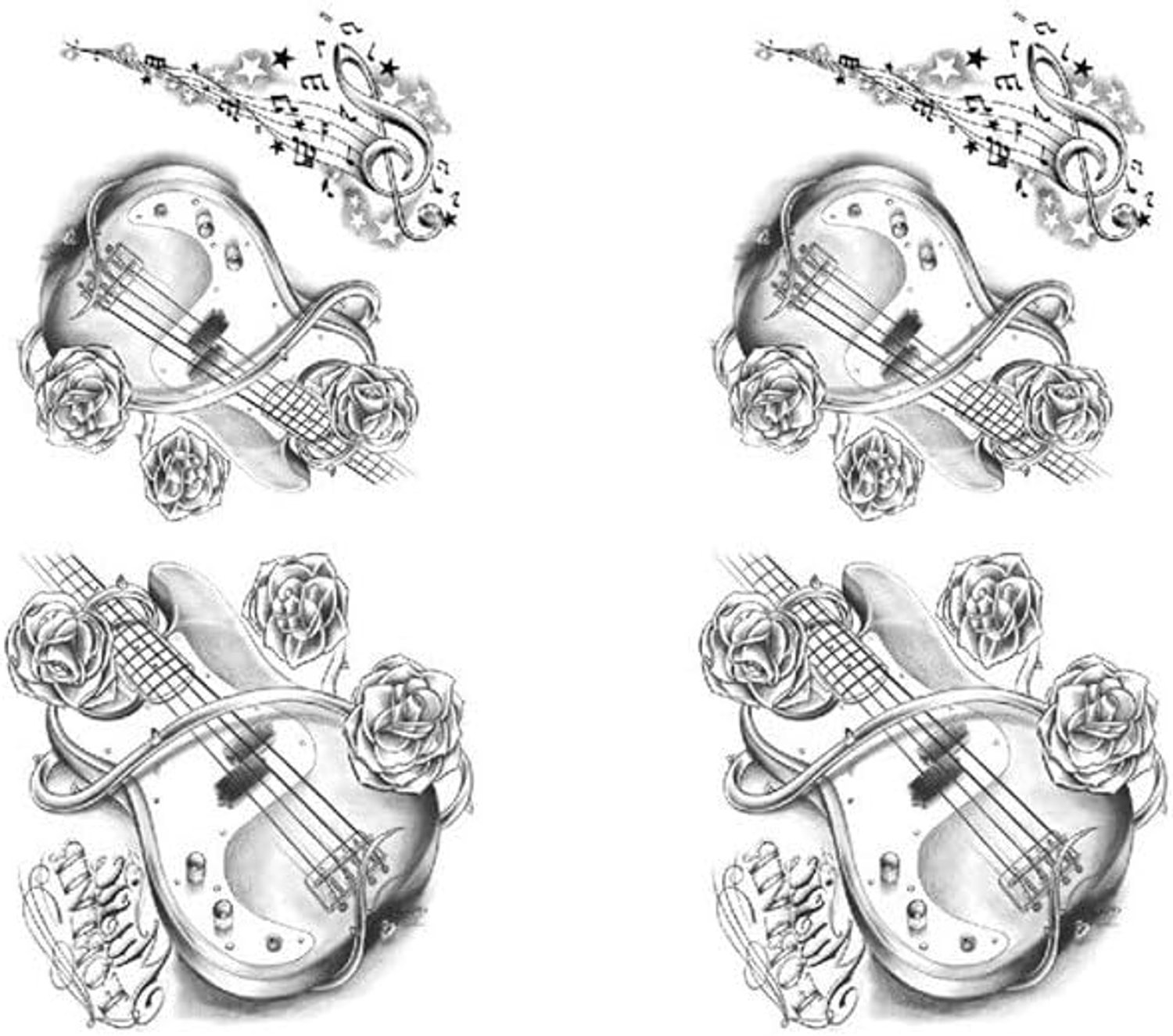 Tattoo musici tattoo muzieksleutel tattoo rozen tattoo TL127