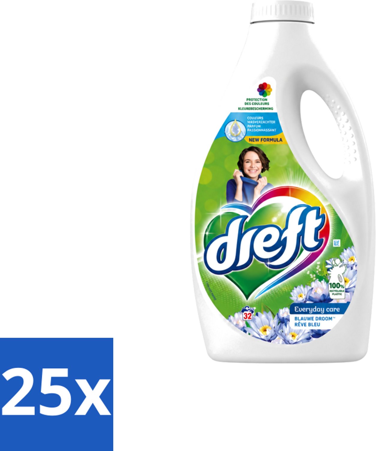 25 x Dreft – Vloeibaar Wasmiddel – Blue Dream – 32 Wasbeurten - Voordeelverpakking - 25 stuks