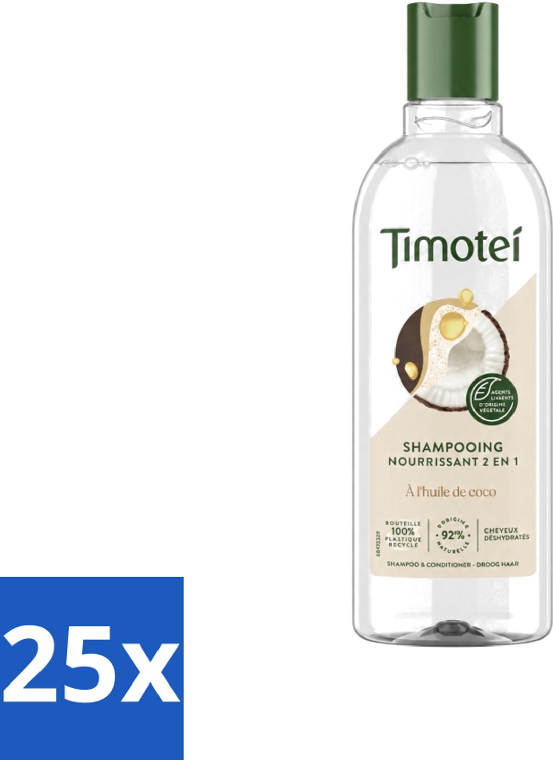 25 x Timotei - Shampoo - Nourrissant - 2in1 - 300ml - Voordeelverpakking - 25 stuks