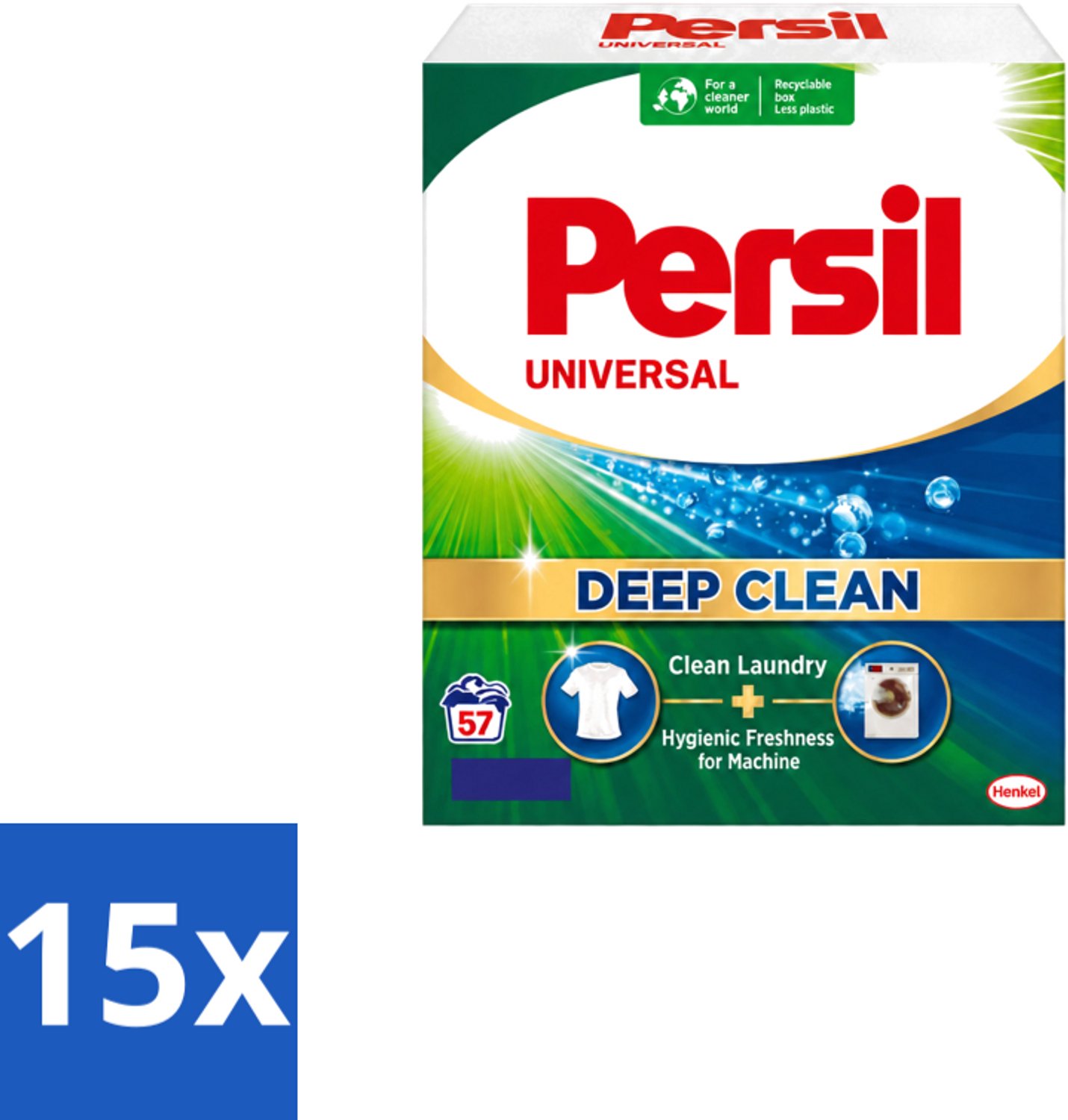 15 x Persil – Waspoeder – Witte Was - 57 Wasbeurten - Voordeelverpakking - 15 stuks