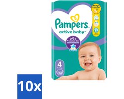 10 x Pampers – Luiers – Active Baby Maat 4 – 46 Luiers - Voordeelverpakking - 10 stuks